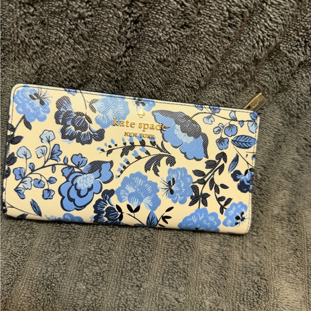 Kate Spade Madison Vase Floral Large Slim Bifold Wallet -NEW